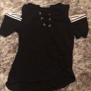 white striped girls tie top